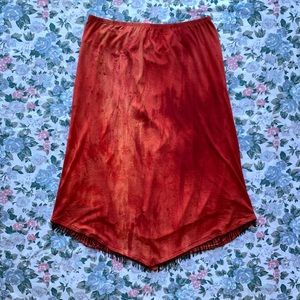 Ombre Tie-Dye Skirt With Beaded Chevron Hem